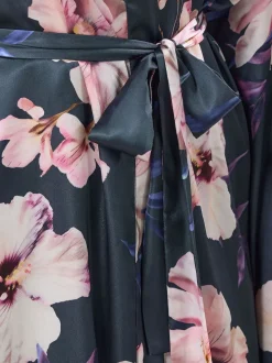 Long Tall Sally Grey Satin Maxi Robe