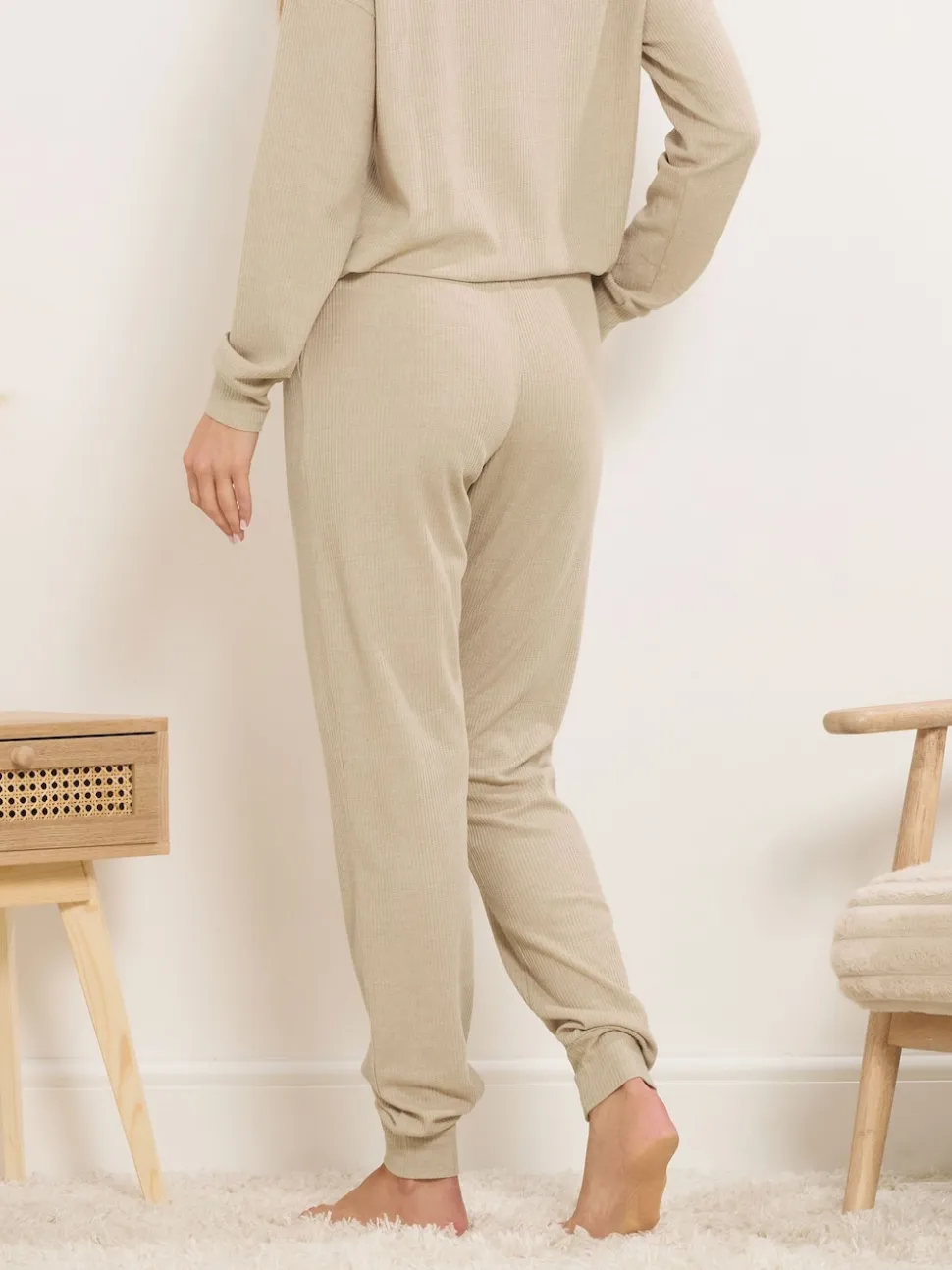 Long Tall Sally Natural Marl Cuff Lounge Joggers