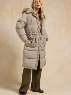 Long Tall Sally Natural Padded Midi Coat