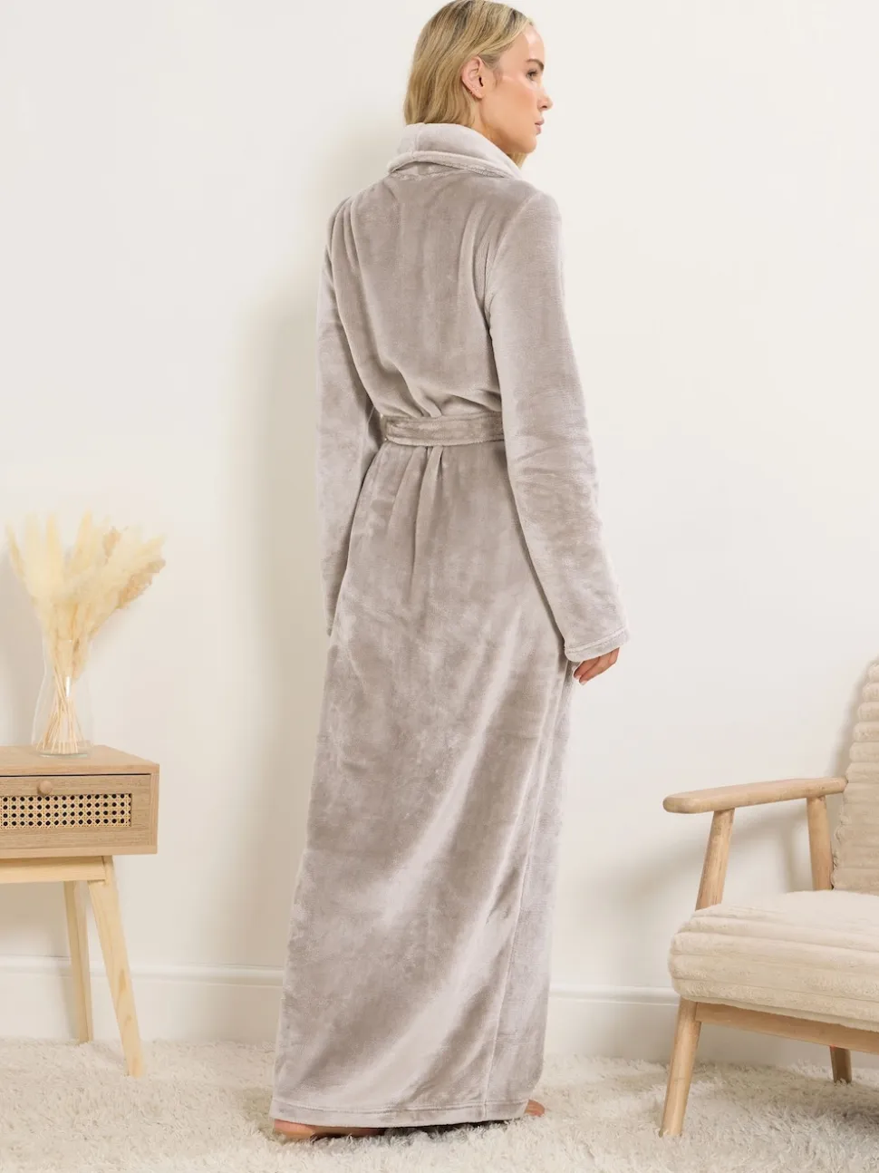 Long Tall Sally Natural Super Luxe Shawl Maxi Robe