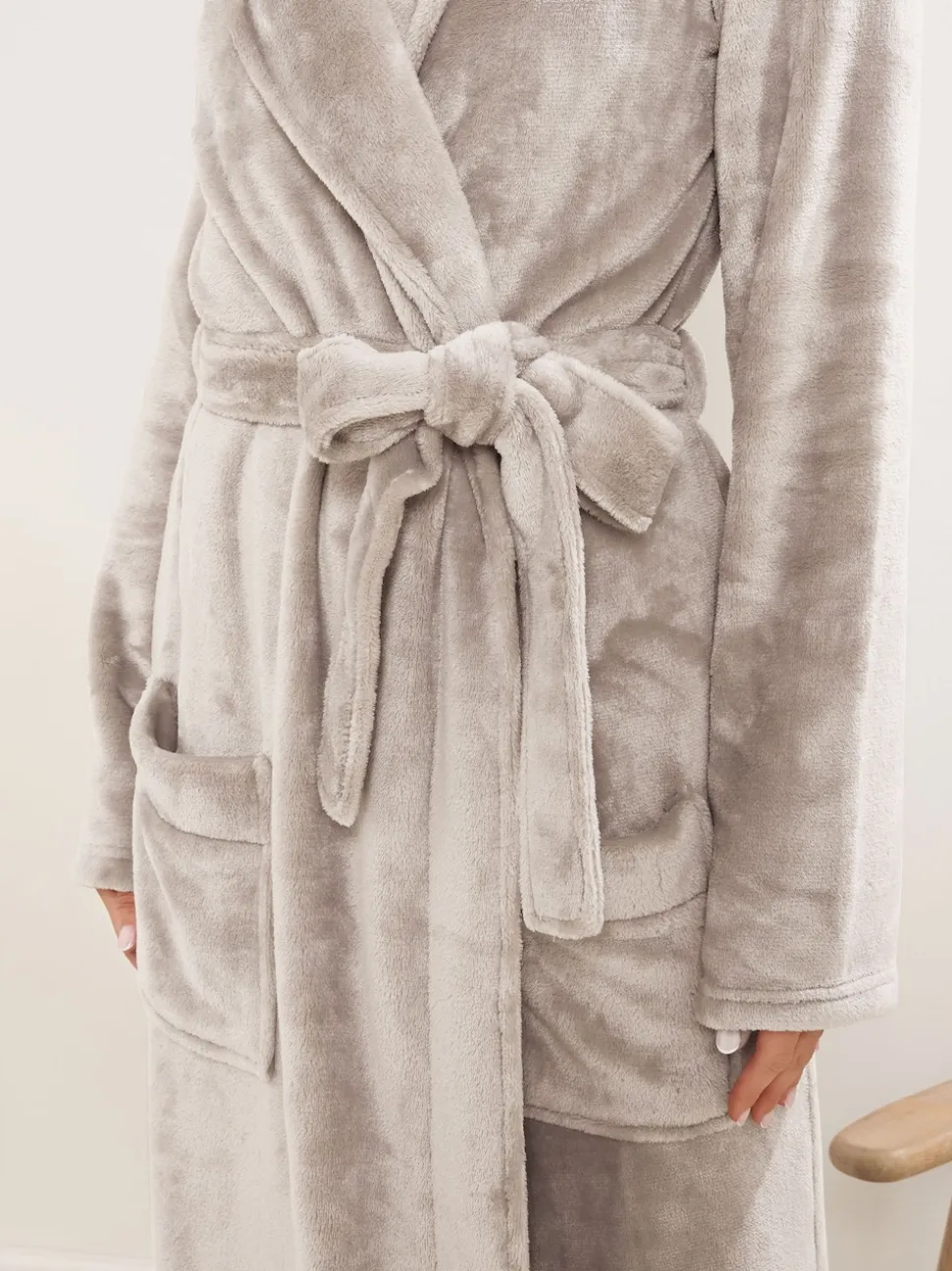 Long Tall Sally Natural Super Luxe Shawl Maxi Robe