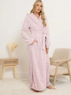 Long Tall Sally Pink Hooded Maxi Robe