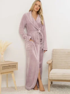 Long Tall Sally Pink Ribbon Shawl Maxi Robe