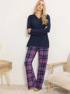 Long Tall Sally Purple Check Pyjamas