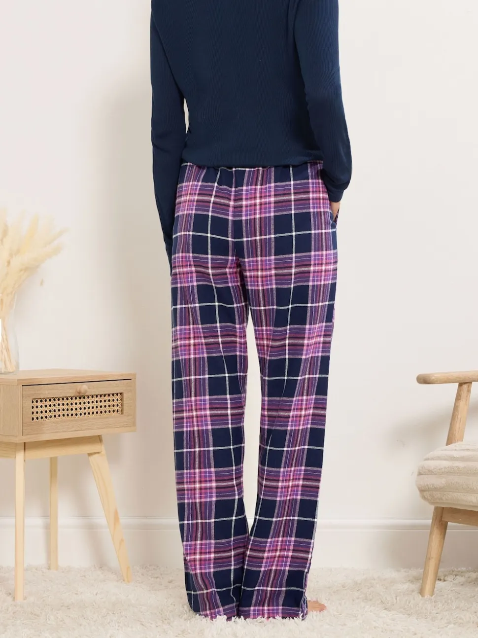 Long Tall Sally Purple Check Pyjamas