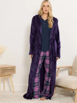 Long Tall Sally Purple Check Pyjamas