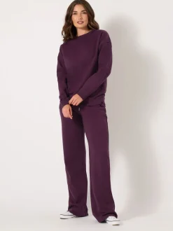 Long Tall Sally Purple Wide Fit Wide Leg Joggers