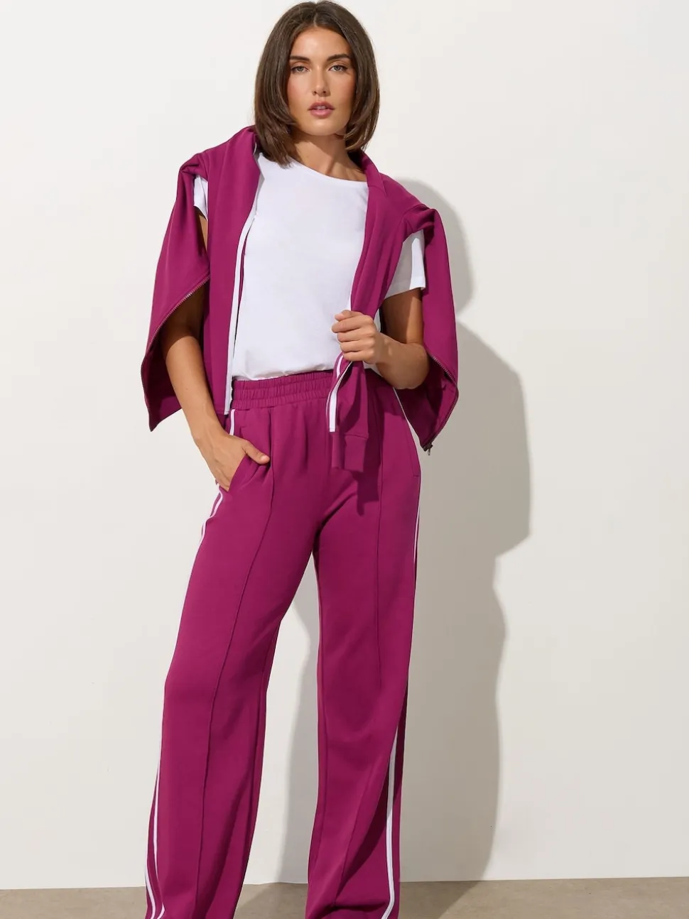 Long Tall Sally Red Two Stripe Joggers
