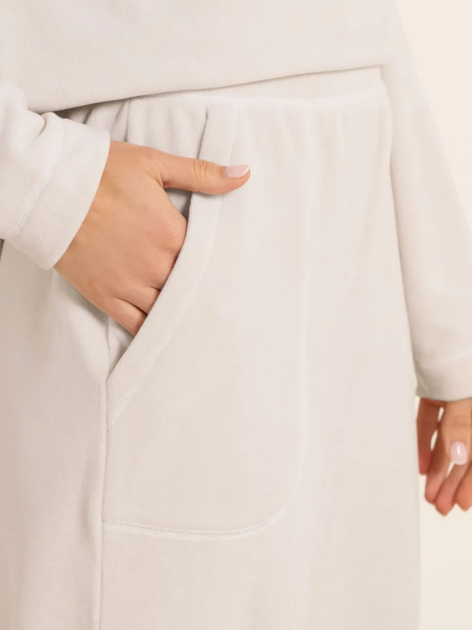 Long Tall Sally White Microfleece Joggers