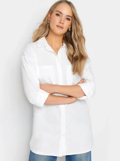Long Tall Sally White Oversized 100% Cotton Shirt