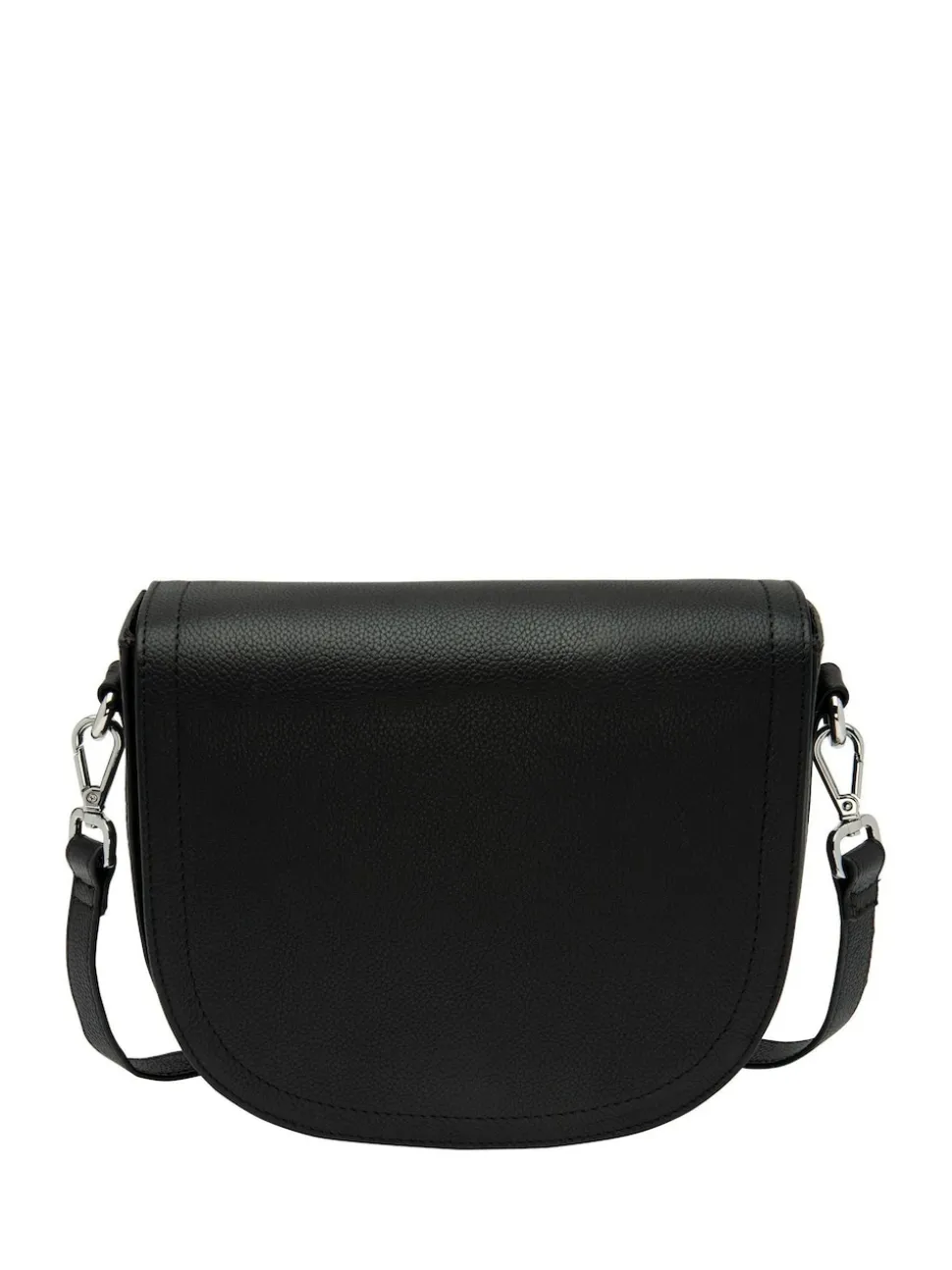 Lotus Black Leather Saddle Bag
