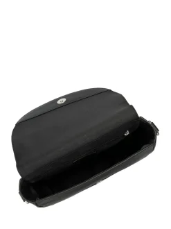 Lotus Black Leather Saddle Bag