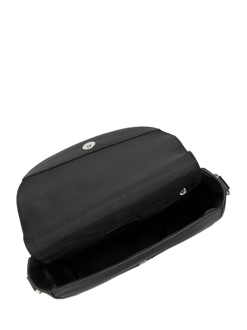 Lotus Black Leather Saddle Bag
