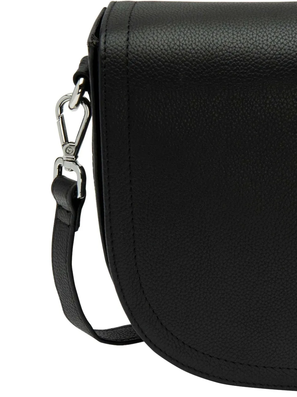 Lotus Black Leather Saddle Bag