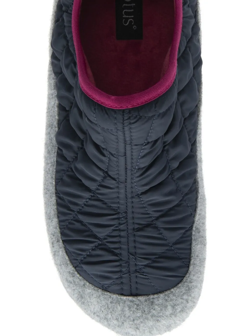 Lotus Blue Quilted Textile Slippers