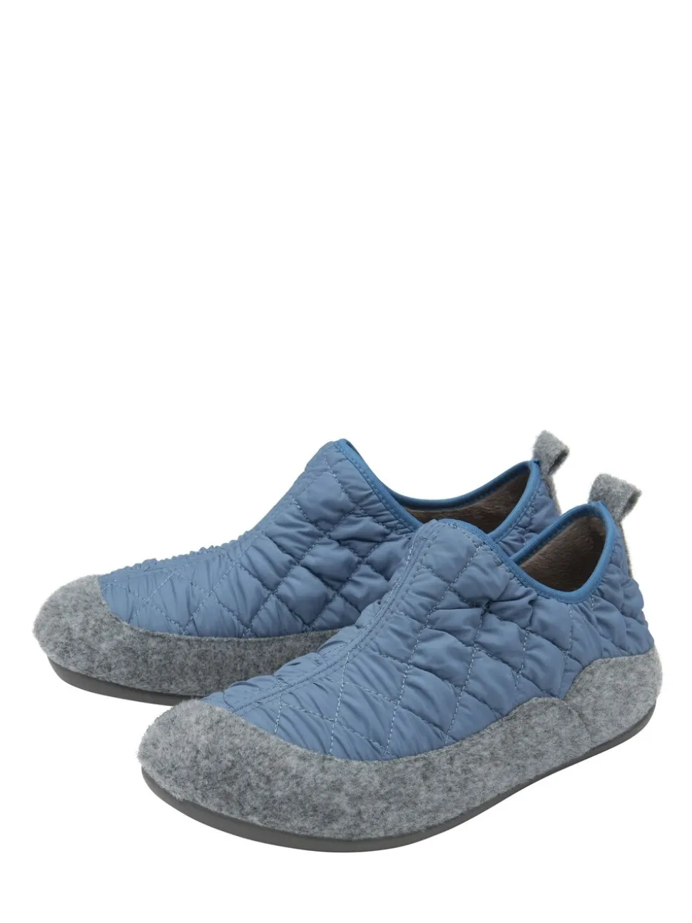 Lotus Blue Quilted Textile Slippers