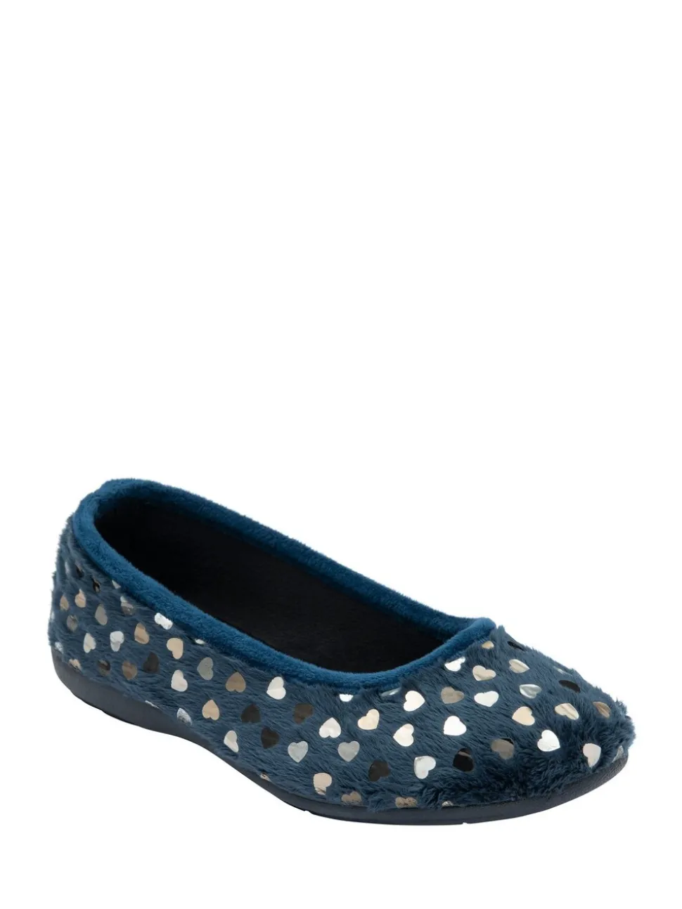 Lotus Blue Textile Ballerina Slippers