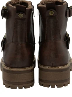 Lotus Brown Zip-Up Ankle Boots