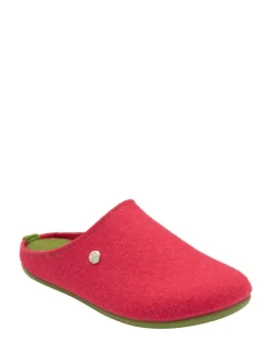 Lotus Orange Textile Flat Mule Slippers