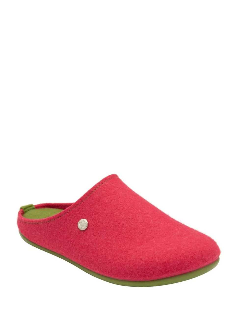 Lotus Orange Textile Flat Mule Slippers