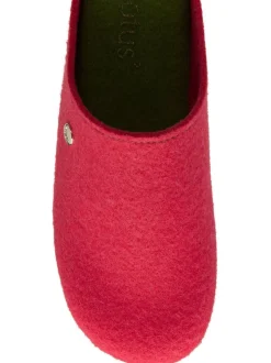 Lotus Orange Textile Flat Mule Slippers