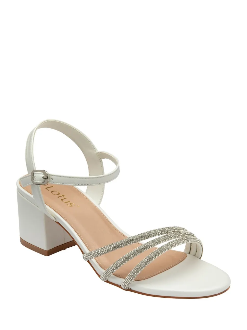 Lotus White Heeled Occasion Sandals