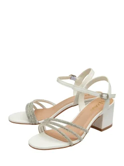 Lotus White Heeled Occasion Sandals