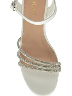 Lotus White Heeled Occasion Sandals