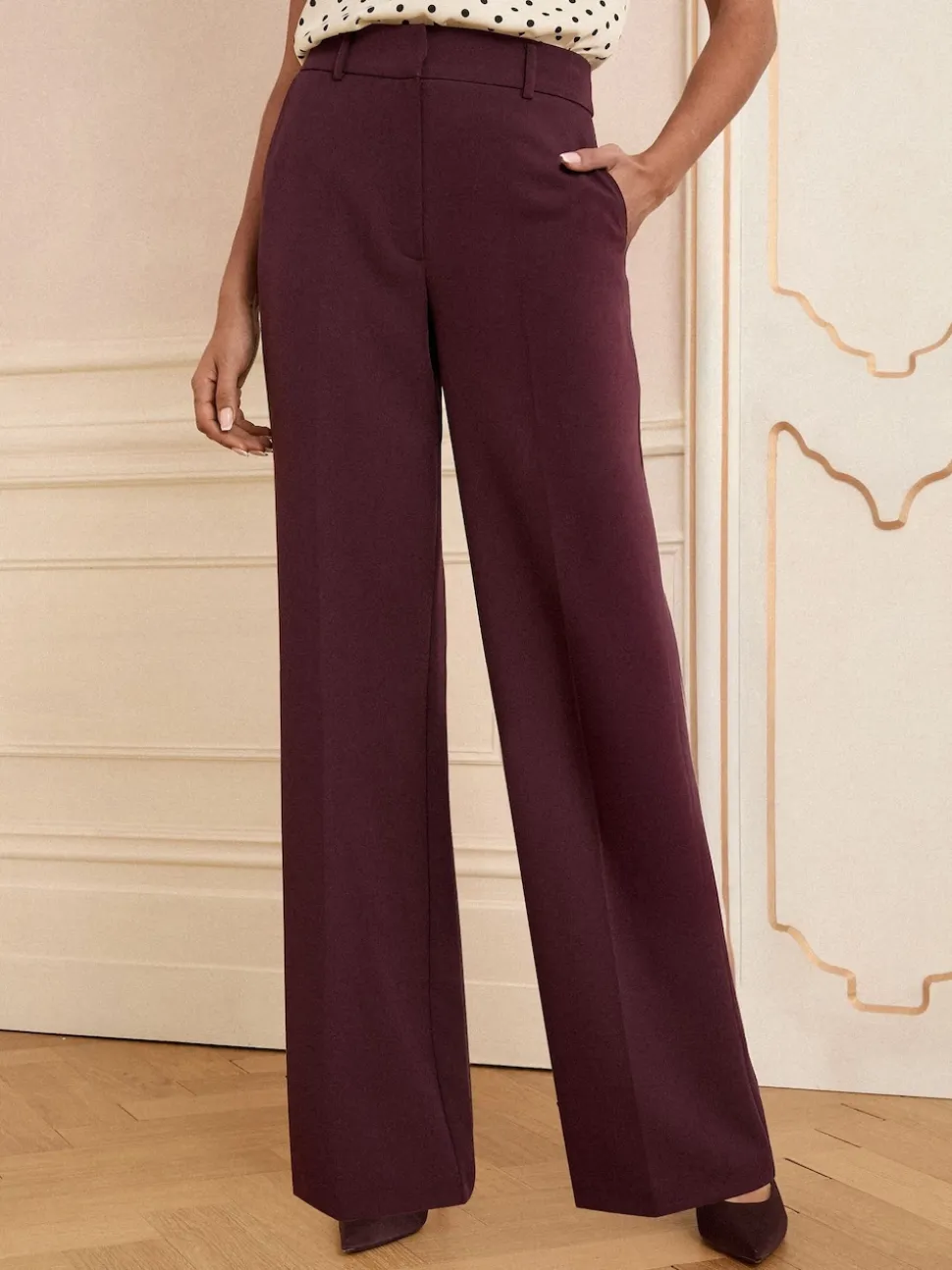 Love & Roses Berry Wide Leg Trousers