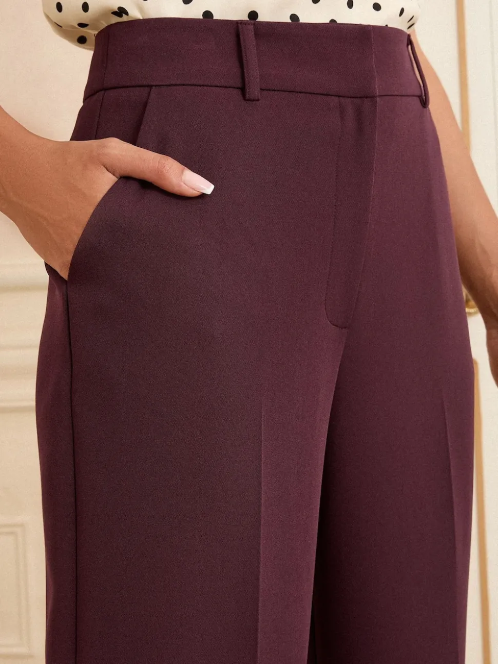 Love & Roses Berry Wide Leg Trousers