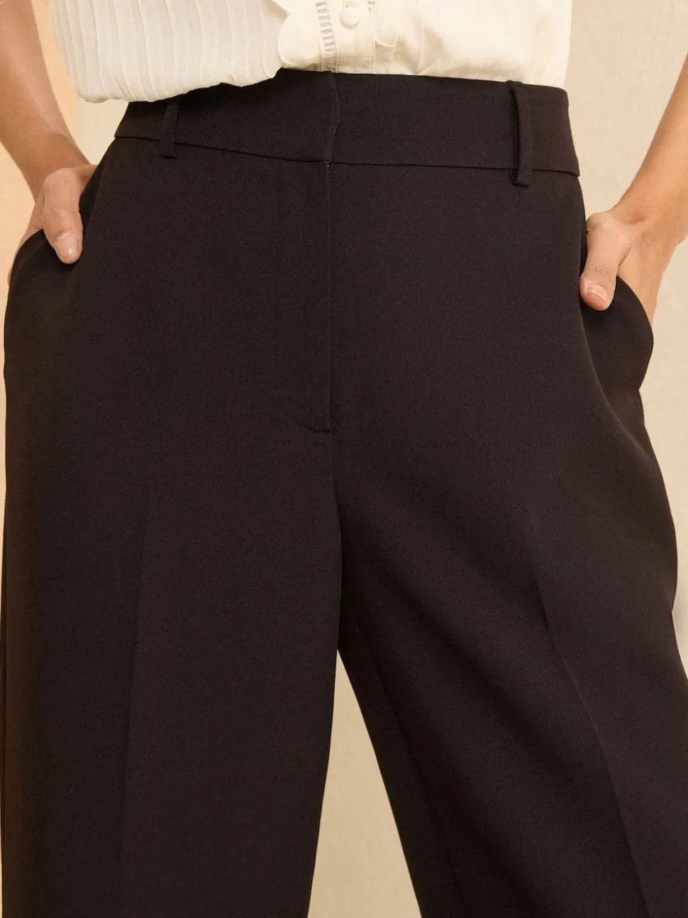 Love & Roses Black Black Wide Leg Trousers