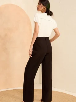 Love & Roses Black Black Wide Leg Trousers