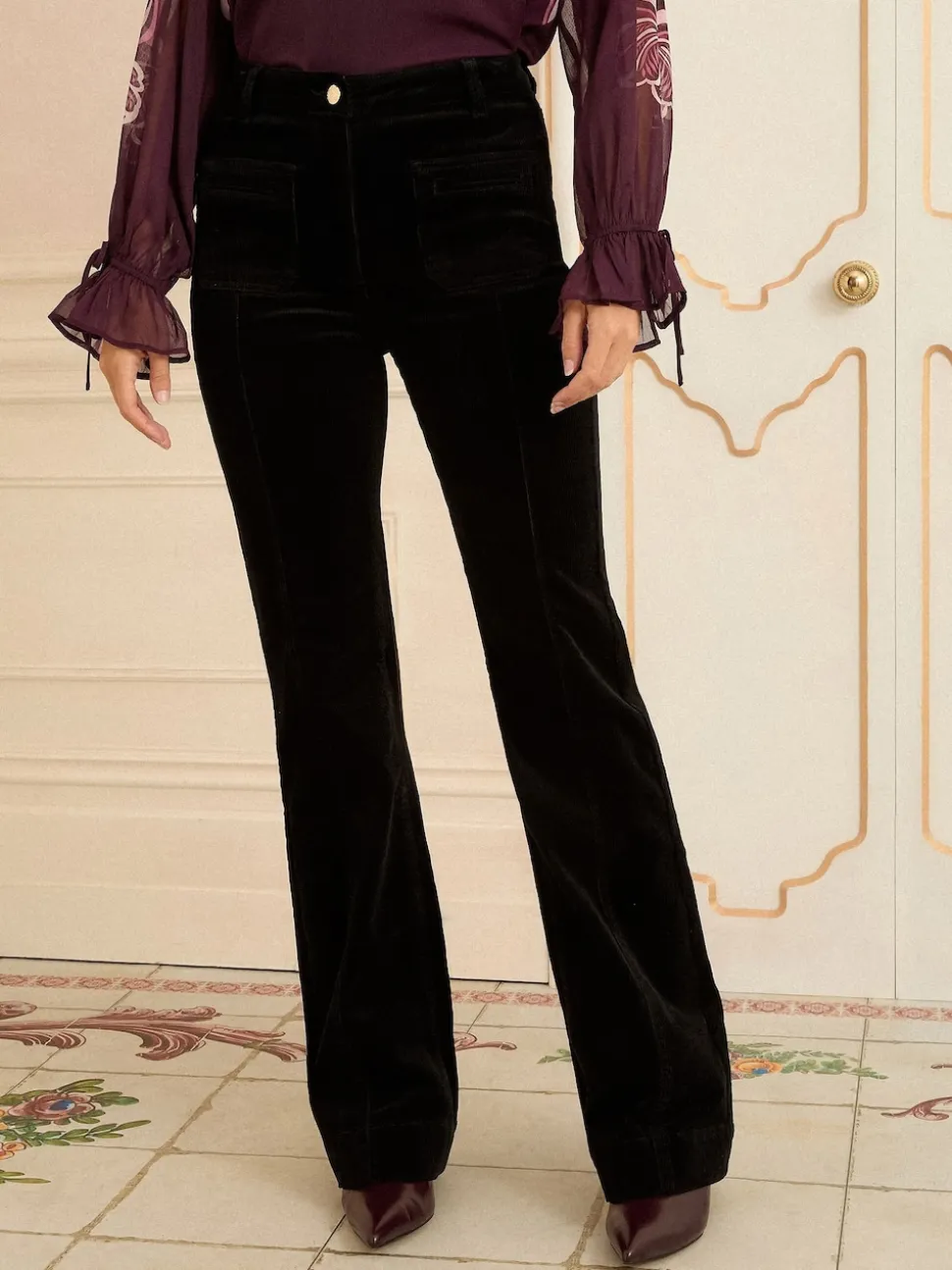 Love & Roses Black Cord Bootcut Jeans