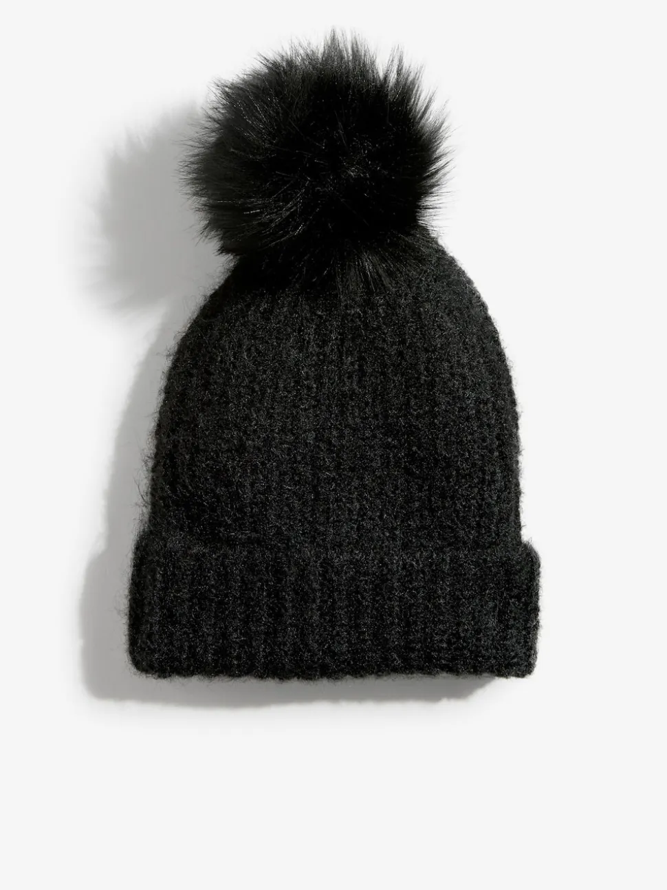 Love & Roses Black Cosy Pom Hat