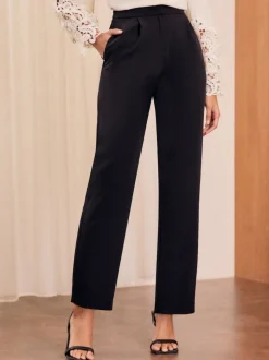 Love & Roses Black Straight Leg Trousers