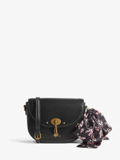 Love & Roses Black Suedette Saddle Cross-Body Bag