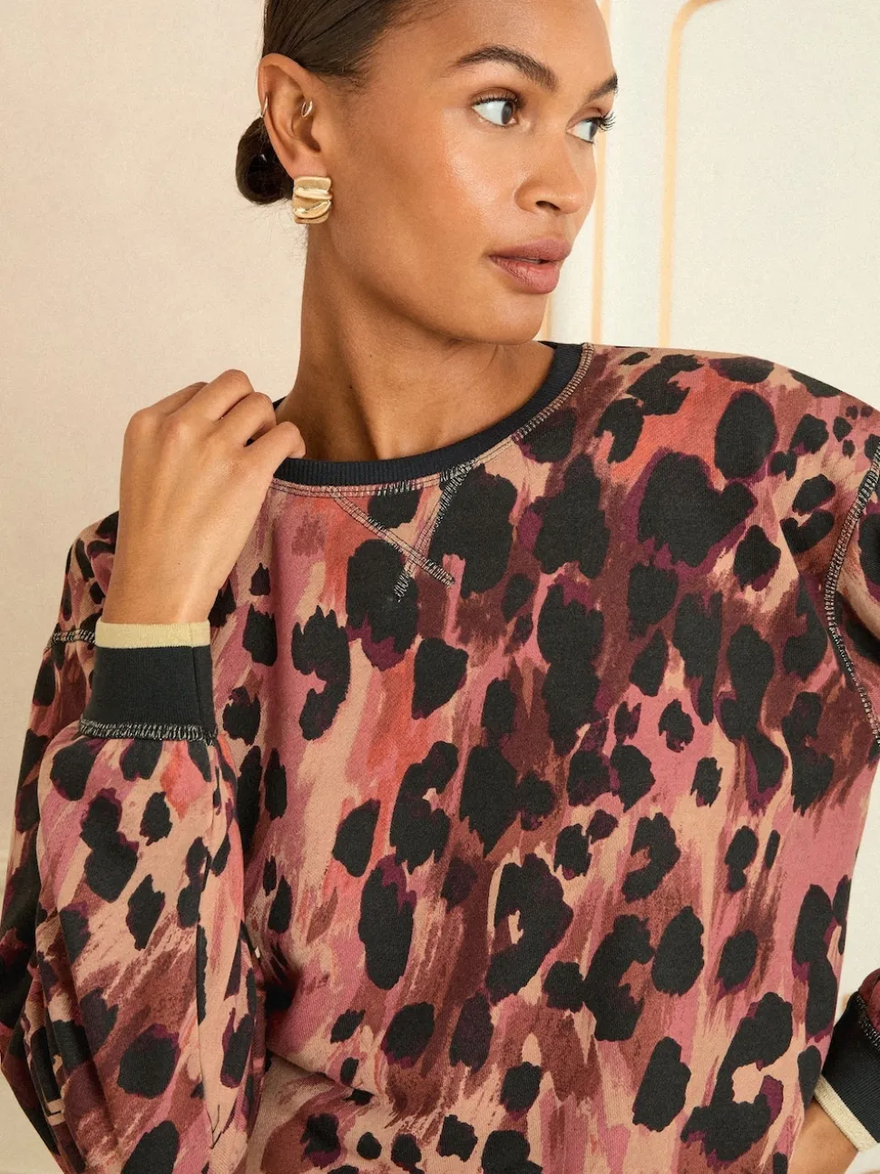 Love & Roses Brown Crew Neck Jersey Sweatshirt