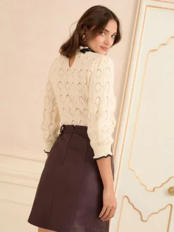 Love & Roses Burgundy Red Petite Faux Leather Mini Skirt