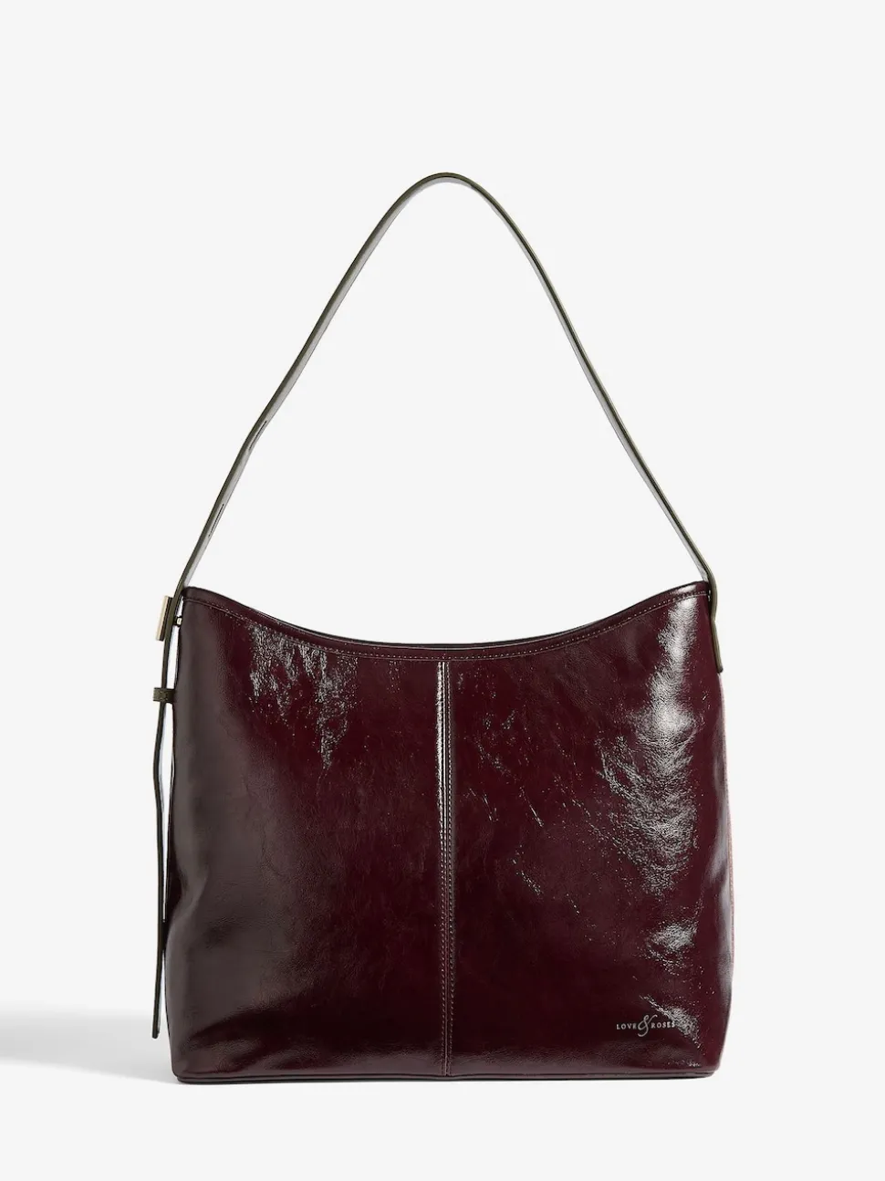 Love & Roses Burgundy Woven Slouchy Tote Bag