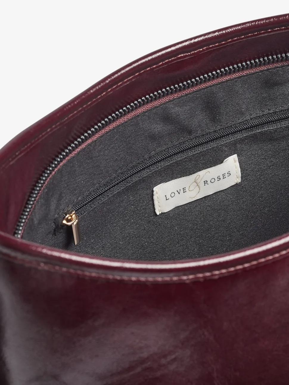 Love & Roses Burgundy Woven Slouchy Tote Bag