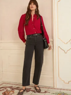 Love & Roses Charcoal Grey Barrel Leg Jeans