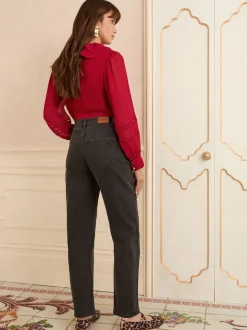 Love & Roses Charcoal Grey Barrel Leg Jeans