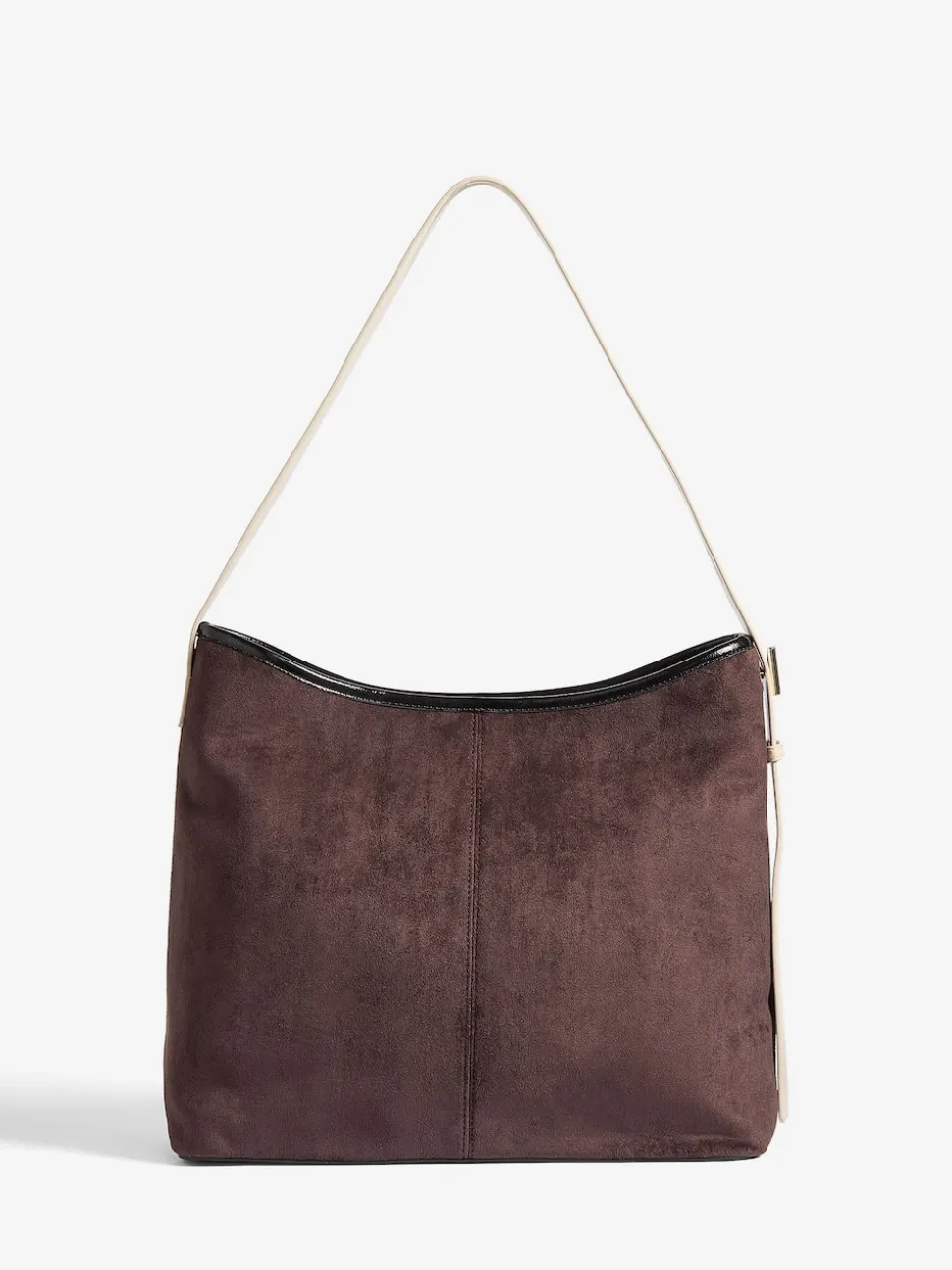 Love & Roses Chocolate Brown and Black Woven Slouchy Tote Bag