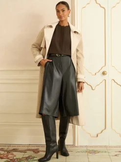 Love & Roses Chocolate Brown 3/4 Flute Sleeve Blouse
