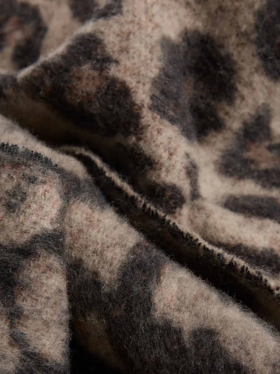 Love & Roses Dark Leopard Print Brushed Scarf