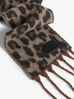 Love & Roses Dark Leopard Print Brushed Scarf