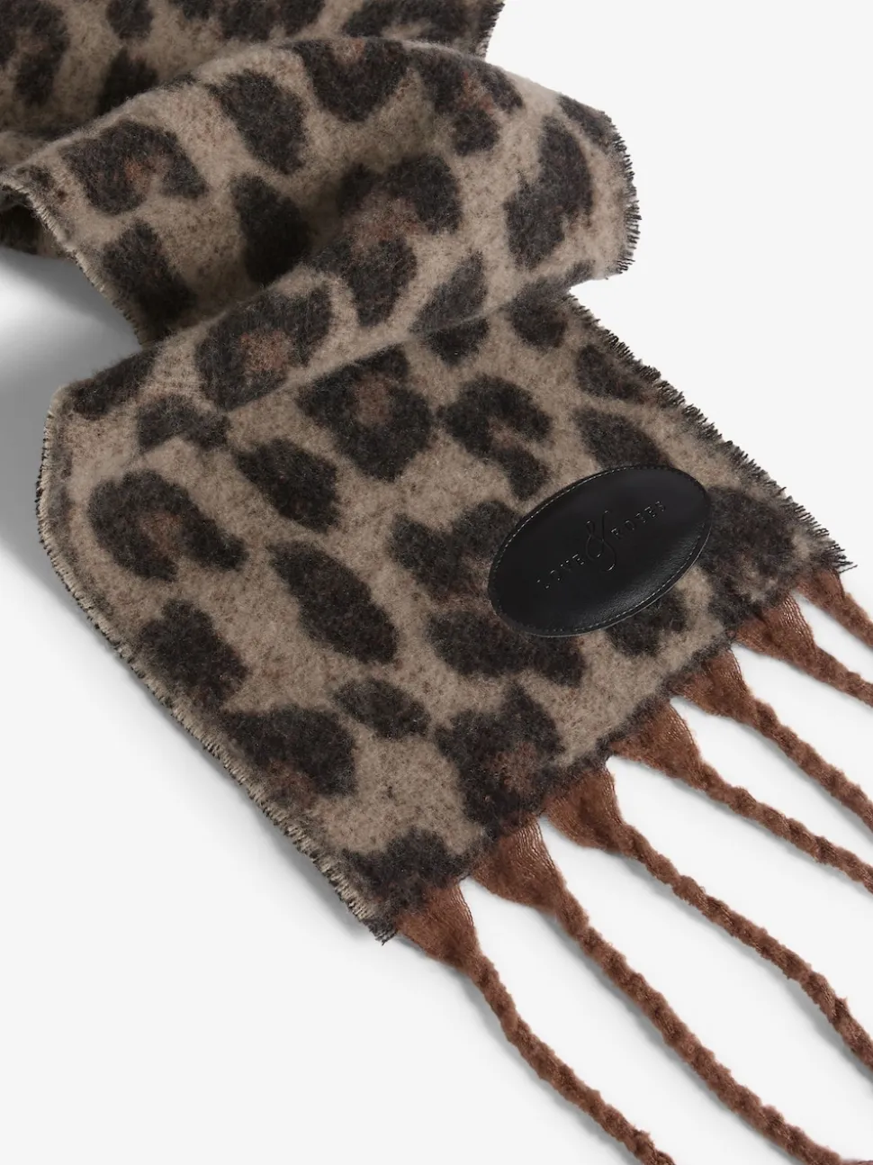 Love & Roses Dark Leopard Print Brushed Scarf