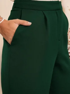 Love & Roses Forest Green Straight Leg Trousers