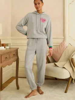 Love & Roses Grey Rainbow Tipped Jersey Loungewear Bottoms