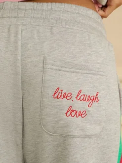 Love & Roses Grey Rainbow Tipped Jersey Loungewear Bottoms